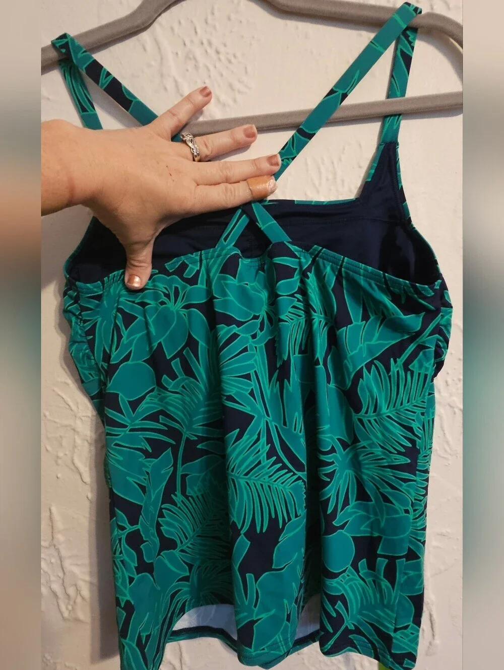 Lands' End Tankini Women's Swim Size XS Green Blue